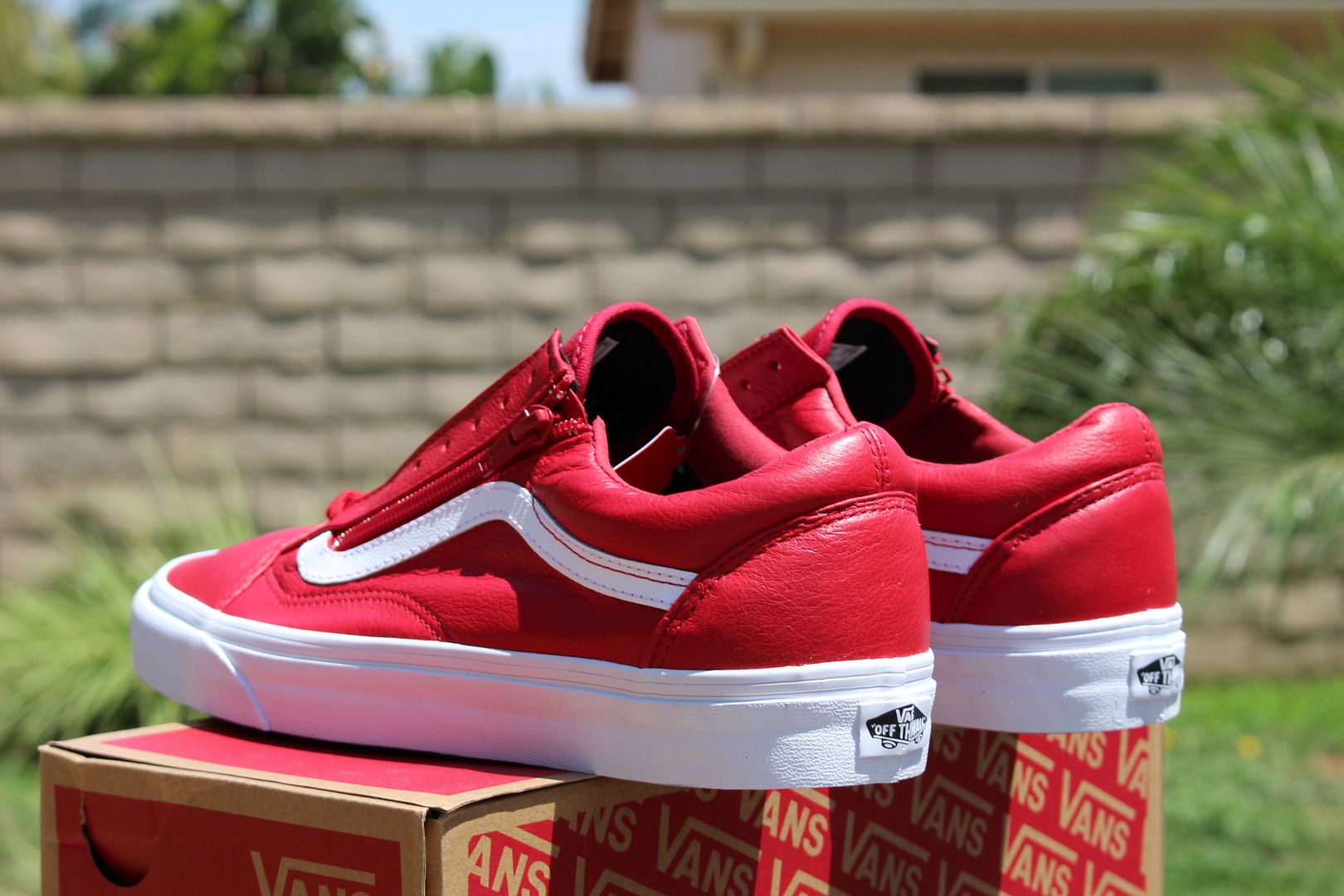vans premium leather old skool red vans premium leather old skool red